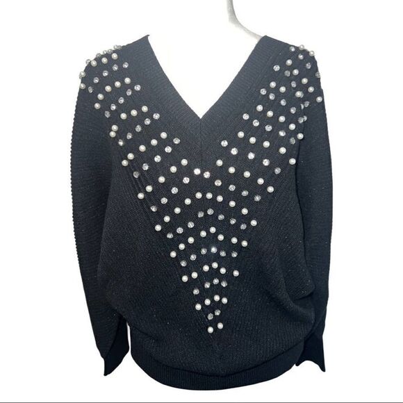 New york and company bedazzled front sweater size M - Picture 1 of 10
